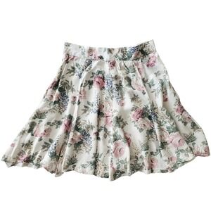 Vintage 90s Floral Skirt Francine Browner Pink Blue Flowers Cottagecore Small 8